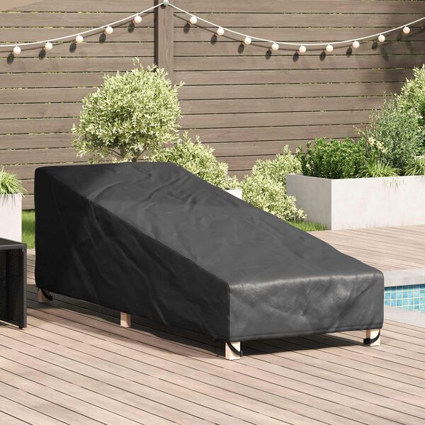 vidaXL Funda para muebles de exterior Negro 195 x 76 x 82 cm