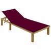 vidaXL Tumbona con coj&iacute;n rojo tinto madera de pino impregnada