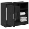 vidaXL Mueble de Cuarto de Ba&ntilde;o con puerta Roble Negro 63 x 29 x 55 cm