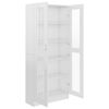 vidaXL Vitrina de madera contrachapada blanco brillo 82,5x30,5x185cm