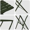 vidaXL Conjunto de Bistro Plegable 3 pcs Verde oscuro Acero
