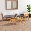 vidaXL Muebles de jardín 6 piezas con cojines madera maciza de acacia