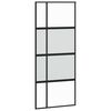 vidaXL Puerta corredera vidrio templado y aluminio negra 90x205 cm