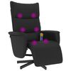 vidaXL Sill&oacute;n reclinable masaje con reposapi&eacute;s cuero sint&eacute;tico negro