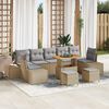 vidaXL Conjunto de sof&aacute; de jard&iacute;n con coj&iacute;n 10 pcs Beige y Gris Claro