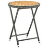 vidaXL Mesa de centro rat&aacute;n sint&eacute;tico y madera maciza de acacia 60 cm