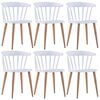 vidaXL Sillas de comedor 6 unidades pl&aacute;stico y acero blanco