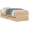 vidaXL Estructura de cama con cajones roble Sonoma 90x190 cm
