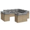 vidaXL Set de sof&aacute;s de jard&iacute;n 11pzas con cojines rat&aacute;n sint&eacute;tico beige