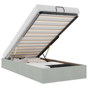 vidaXL Estructura de cama otomana sin colch&oacute;n terciopelo gris claro