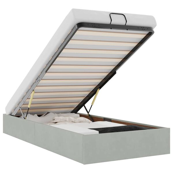 vidaXL Estructura de cama otomana sin colchón terciopelo gris claro