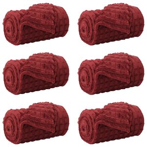 vidaXL Mantitas de Sof&aacute; 6 uds. Rojo Burdeos 270 x 240 cm 10.04 kg Lana