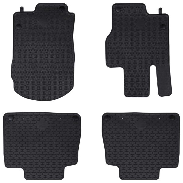vidaXL Alfombrilla de Coche 4 pcs Negro Goma