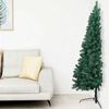 vidaXL Medio &aacute;rbol de Navidad con luces y bolas verde 120 cm