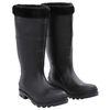 vidaXL Botas de agua con calcetines extra&iacute;bles negro n&uacute;mero 43 PVC