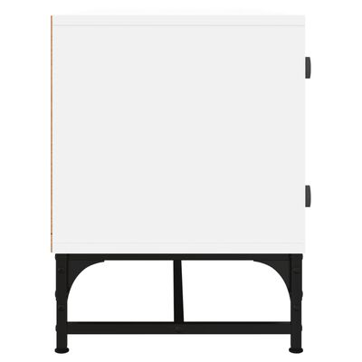 vidaXL Mueble de TV con puertas de vidrio blanco 102x37x50 cm