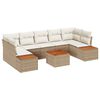 vidaXL Conjunto de sof&aacute;s de jard&iacute;n 8 uds. Beige Polirat&aacute;n