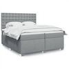 vidaXL Cama box spring con colch&oacute;n tela gris claro 200x200 cm