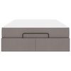 vidaXL Estructura de cama con colch&oacute;n con colch&oacute;n 2 pcs Taup&eacute; tela