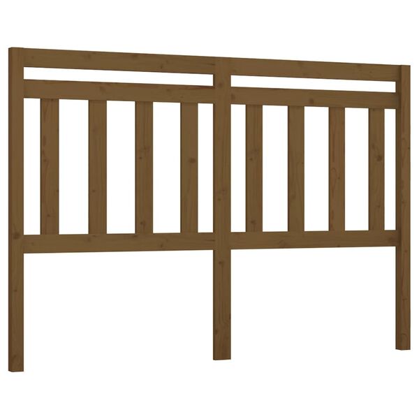 vidaXL Cabecero de cama madera maciza de pino marr&oacute;n miel 146x4x100 cm