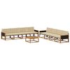 vidaXL Conjunto de sof&aacute;s de exterior con coj&iacute;n 9 pcs Natural y Beige