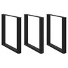 vidaXL Patas para mesa de comedor en forma de U (3 unidades), color negro, 80 x (72-73) cm, acero