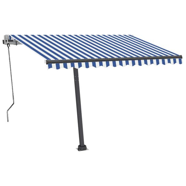 vidaXL Toldo de pie autom&aacute;tico azul y blanco 350x250 cm