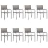 vidaXL Juego de comedor jard&iacute;n 9 pzas rat&aacute;n sint&eacute;tico acero gris negro