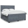 vidaXL Cama box spring con colch&oacute;n terciopelo gris oscuro 180x200 cm