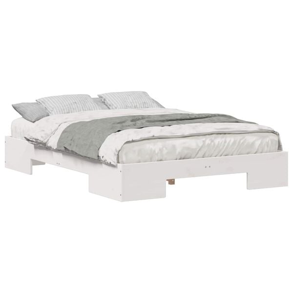 vidaXL Estructura de cama Blanco 120 x 190 cm Madera maciza de pino