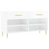 vidaXL Zapatero madera de ingenier&iacute;a blanco brillo 102x35x55 cm