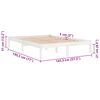 vidaXL Estructura de cama sin colch&oacute;n madera maciza blanco 140x190 cm