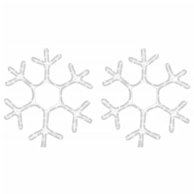 vidaXL Figura de Navidad de copo de nieve con LED 2 piezas 38x37 cm