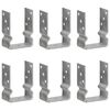 vidaXL Anclajes de valla 6 uds acero galvanizado plateado 10x6x15 cm