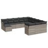 vidaXL Set de sof&aacute;s de jard&iacute;n 12 pzas y cojines rat&aacute;n sint&eacute;tico gris