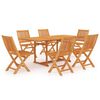 vidaXL Conjunto de comedor de jard&iacute;n 7 piezas madera maciza de teca