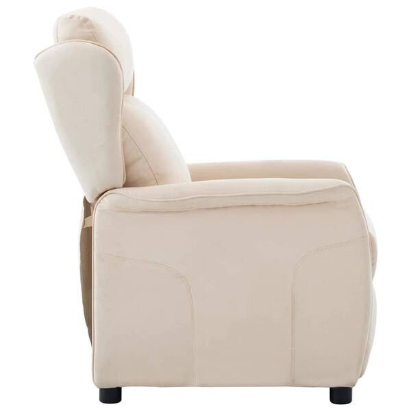 vidaXL Sill&oacute;n reclinable Crema 66.5 x 94 x 101.5 cm Poli&eacute;ster