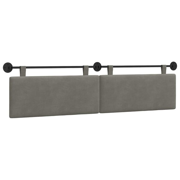 vidaXL Cabecera Colgante Liso Gris Claro 210 x 55 x 5 cm Tela de Pana