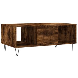 vidaXL Mesa de centro madera contrachapada roble ahumado 90x50x36,5 cm