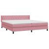 vidaXL Cama box spring con colch&oacute;n terciopelo rosa 200x220 cm
