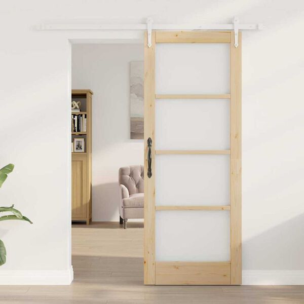 vidaXL Puerta Corredera Natural 78 x 202 cm