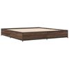 vidaXL Estructura cama madera ingenier&iacute;a metal marr&oacute;n roble 200x200 cm