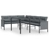 vidaXL Juego de comedor de jard&iacute;n 2 piezas acero gris antracita