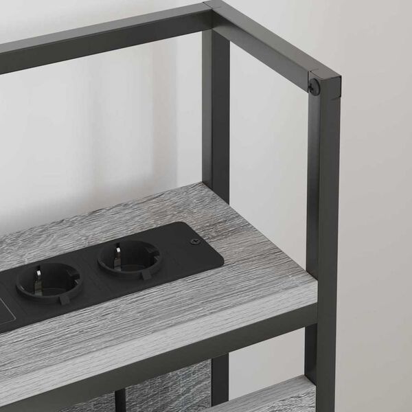 vidaXL Cabecera de almacenamiento con estante Gris sonoma 180 cm