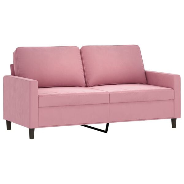 vidaXL Sof&aacute; de 2 plazas terciopelo rosa 140 cm