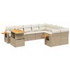 vidaXL Juego de sof&aacute;s jard&iacute;n con cojines beige 10 pzas rat&aacute;n sint&eacute;tico
