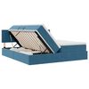 vidaXL Cama con tira de luces LED Azul Oscuro 180 x 200 cm Terciopelo