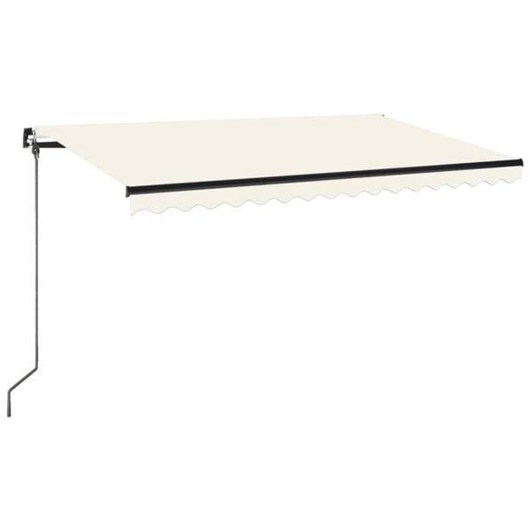 vidaXL Toldo manual retr&aacute;ctil con LED crema 450x350 cm