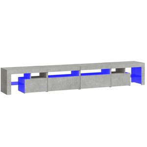 vidaXL Mueble de TV con luces LED gris hormig&oacute;n 260x36,5x40 cm