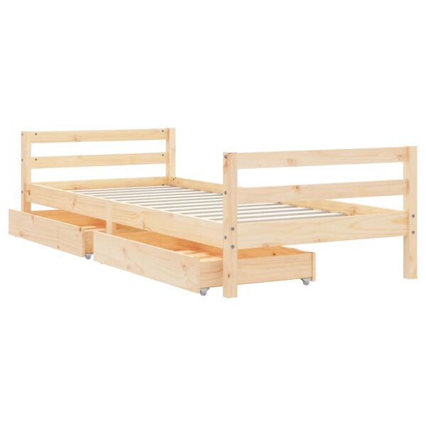 vidaXL Estructura de cama para ni&ntilde;os con cajones madera pino 90x200 cm